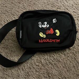 lululemon athletica Black Belt Bag with Mickey Mouse Design